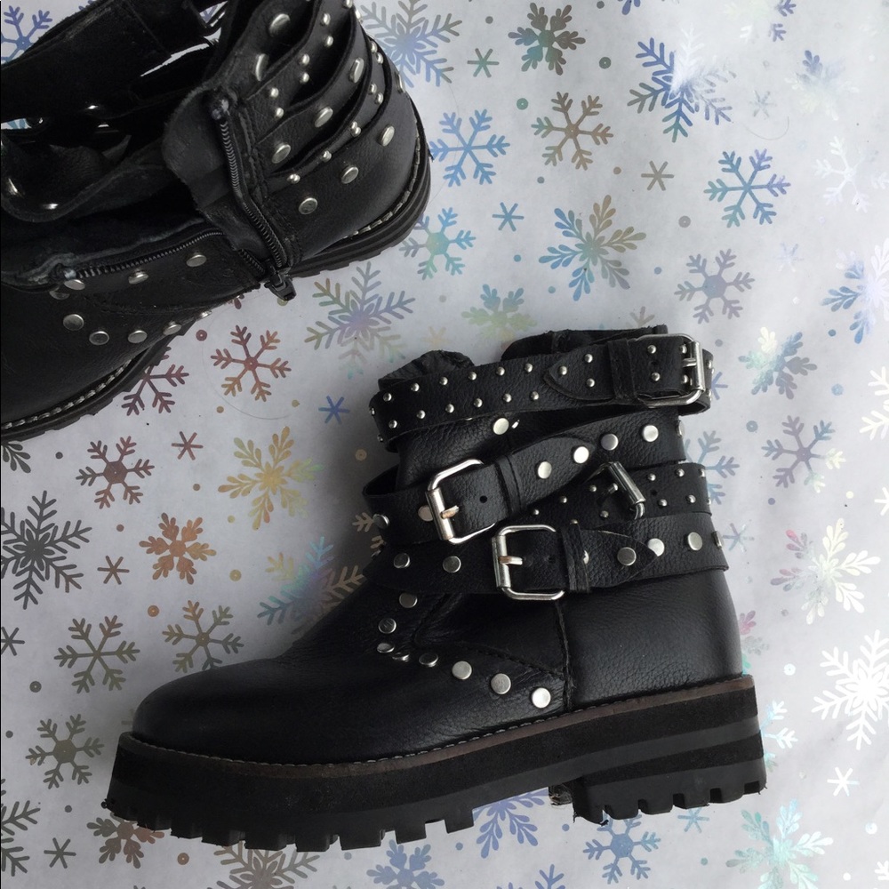 Zara girl leather boots real leather
